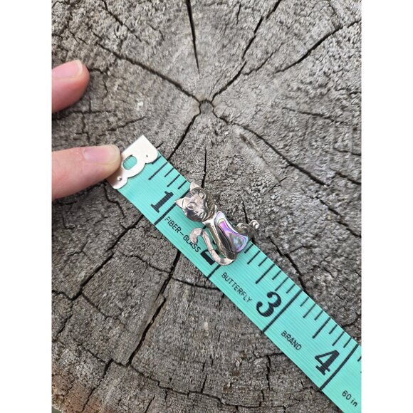 Taxco Cat Brooch Pin Abalone Shell Sterling Silver Vintage Jewelry Cute Retro - Picture 9 of 10